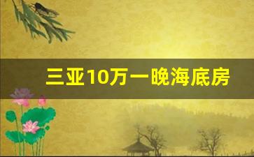 三亚10万一晚海底房