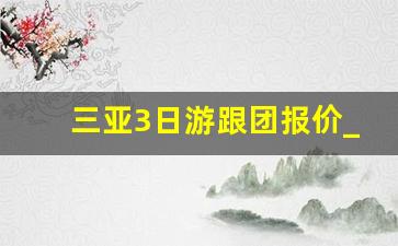 三亚3日游跟团报价_海南自助游攻略和花费