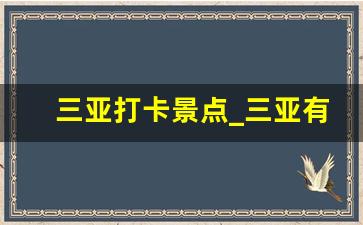 三亚打卡景点_三亚有私人海滩的酒店有哪些