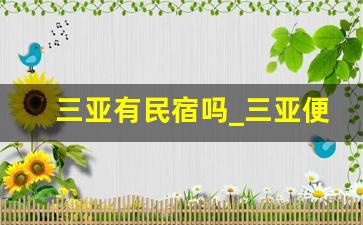 三亚有民宿吗_三亚便宜干净的民宿住宿