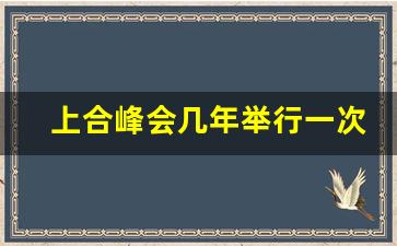 上合峰会几年举行一次