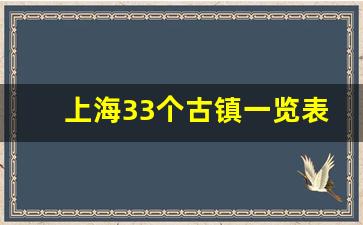 上海33个古镇一览表图