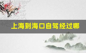 上海到海口自驾经过哪些城市_上海去三亚最划算路线