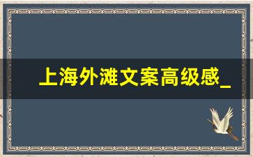 上海外滩文案高级感_一句霸气的上海滩诗句