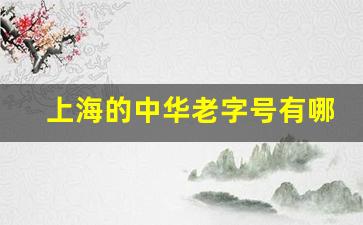 上海的中华老字号有哪些_上海这些百年以上的老字号