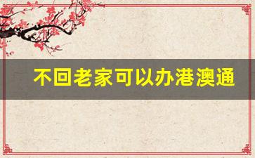 不回老家可以办港澳通行证吗