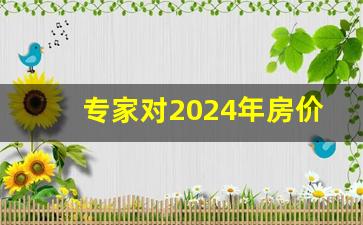 专家对2024年房价的看法