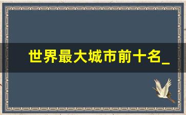 世界最大城市前十名_中国十大面积最大城市