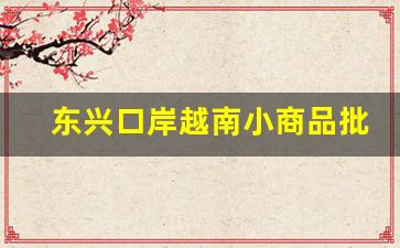 东兴口岸越南小商品批发市场_东兴口岸最新通关通告