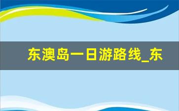 东澳岛一日游路线_东澳岛带娃一日游什么也没玩