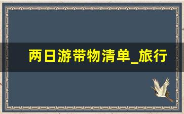 两日游带物清单_旅行十大必带物品