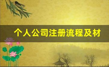 个人公司注册流程及材料