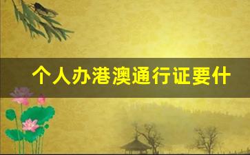 个人办港澳通行证要什么资料_不回老家可以办港澳通行证吗