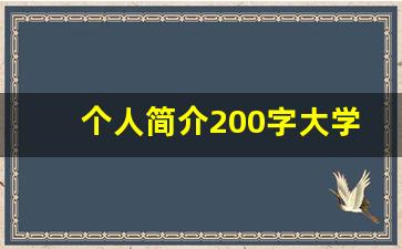 个人简介200字大学生_个人自我简介500字通用