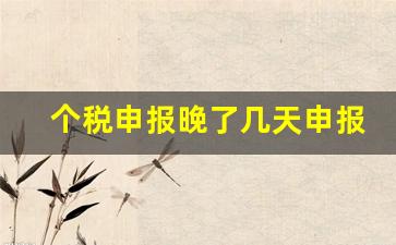 个税申报晚了几天申报成功