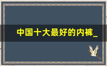 中国十大最好的内裤_中国内裤十大名牌