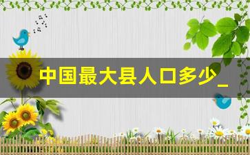 中国最大县人口多少_2023若羌县常住人口