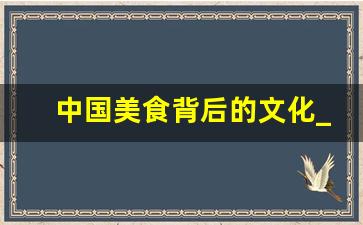 中国美食背后的文化_美食和中国文化的关系