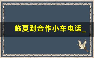 临夏到合作小车电话_兰州临夏小车