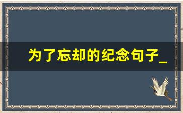 为了忘却的纪念句子_不能忘却的纪念什么意思