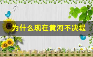 为什么现在黄河不决堤了_2023年黄河水变清了吗最新消息