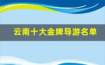 云南十大金牌导游名单_云南十大金牌陈导