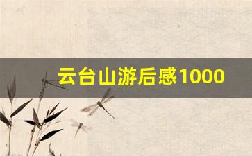 云台山游后感1000字