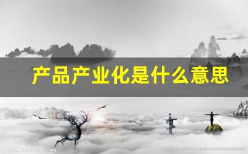 产品产业化是什么意思_资本产业化什么意思