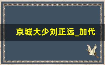 京城大少刘正远_加代故事中刘正远是谁