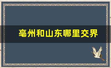 亳州和山东哪里交界