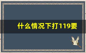 什么情况下打119要收费