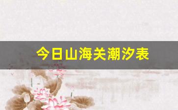 今日山海关潮汐表