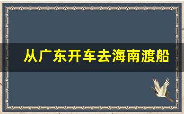 从广东开车去海南渡船多少钱一次_开车到海南在哪里渡船