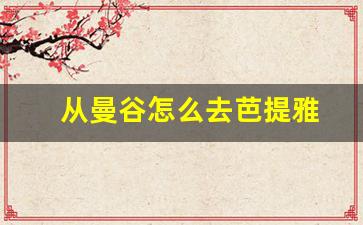 从曼谷怎么去芭提雅