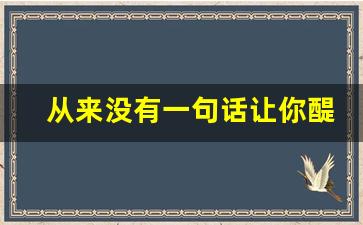 从来没有一句话让你醍醐灌顶