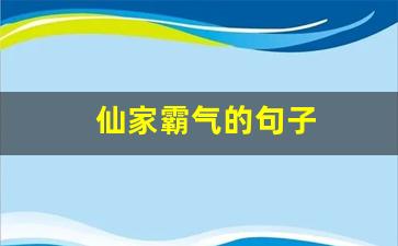 仙家霸气的句子