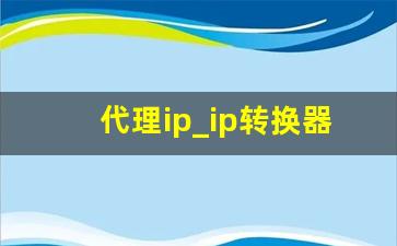 代理ip_ip转换器