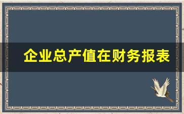 企业总产值在财务报表哪里_企业总产值对业务的影响