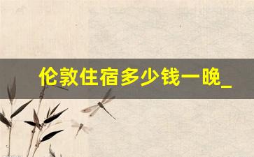 伦敦住宿多少钱一晚_伦敦买100平房子多少钱