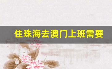 住珠海去澳门上班需要什么证件_在珠海想去澳门工作需要什么条件