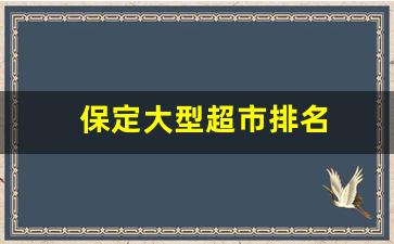 保定大型超市排名