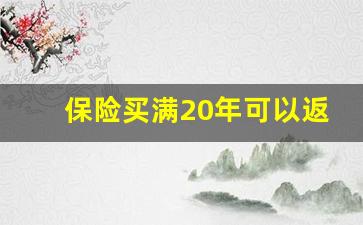 保险买满20年可以返还可靠吗_百万医疗交满20年能退回钱吗