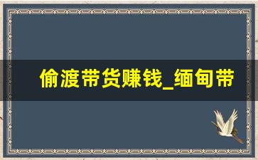 偷渡带货赚钱_缅甸带货骗局