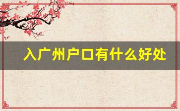 入广州户口有什么好处与坏处_广州没有房子户口应该放到哪里去