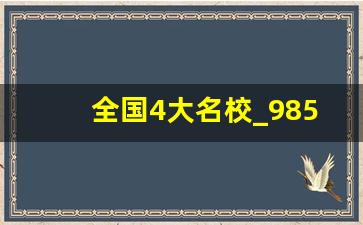 全国4大名校_985漂亮的女生多吗