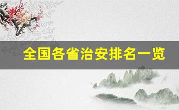 全国各省治安排名一览表