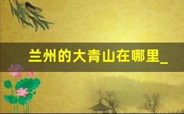 兰州的大青山在哪里_大青山有多长有多宽