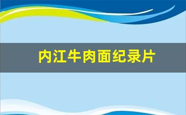 内江牛肉面纪录片