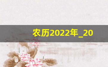 农历2022年_2022万年历查询表