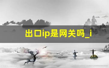 出口ip是网关吗_ip地址跟网关地址